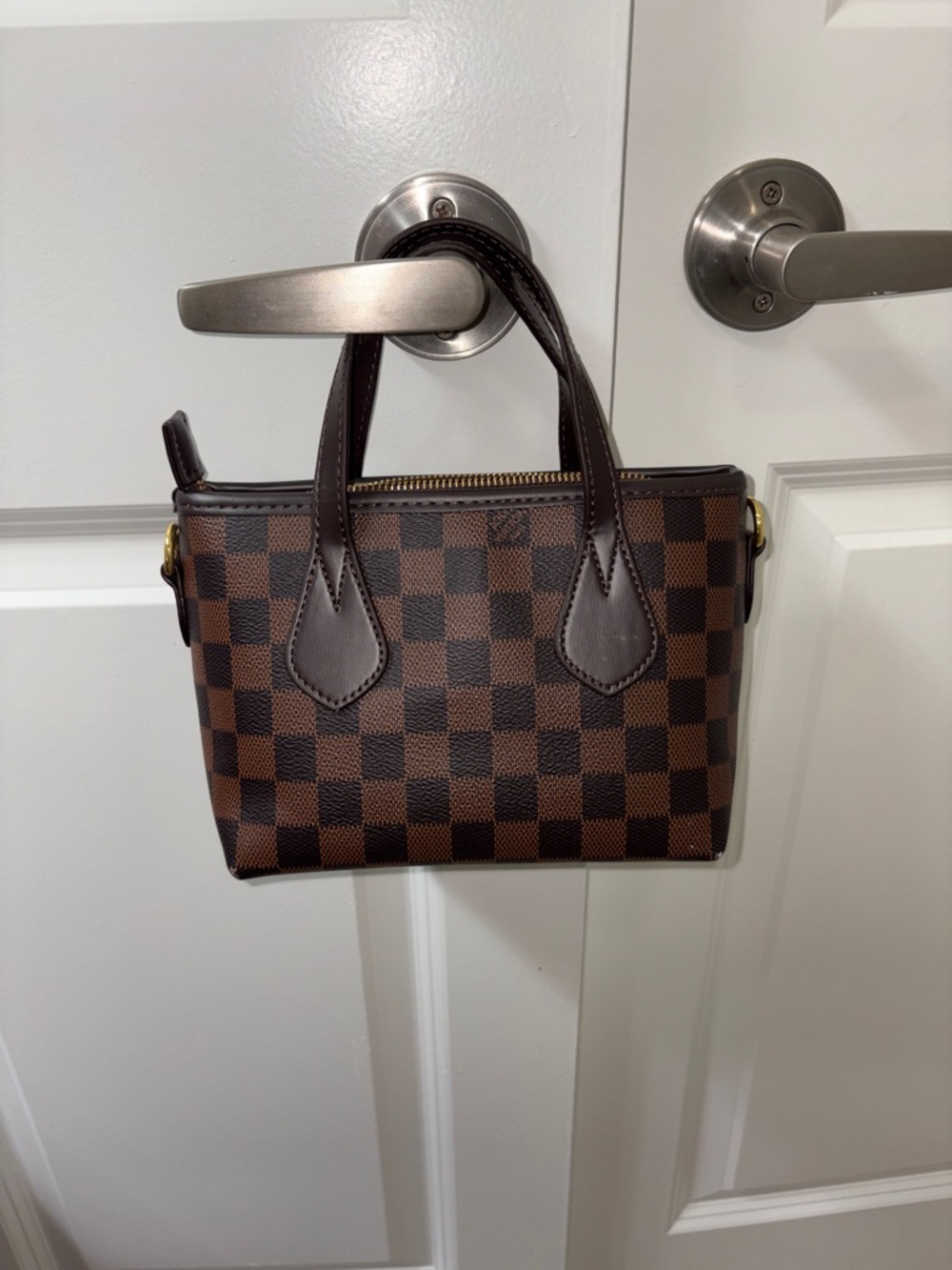 Damier Ebene Mini Neverfull BB Top-Handle Tote